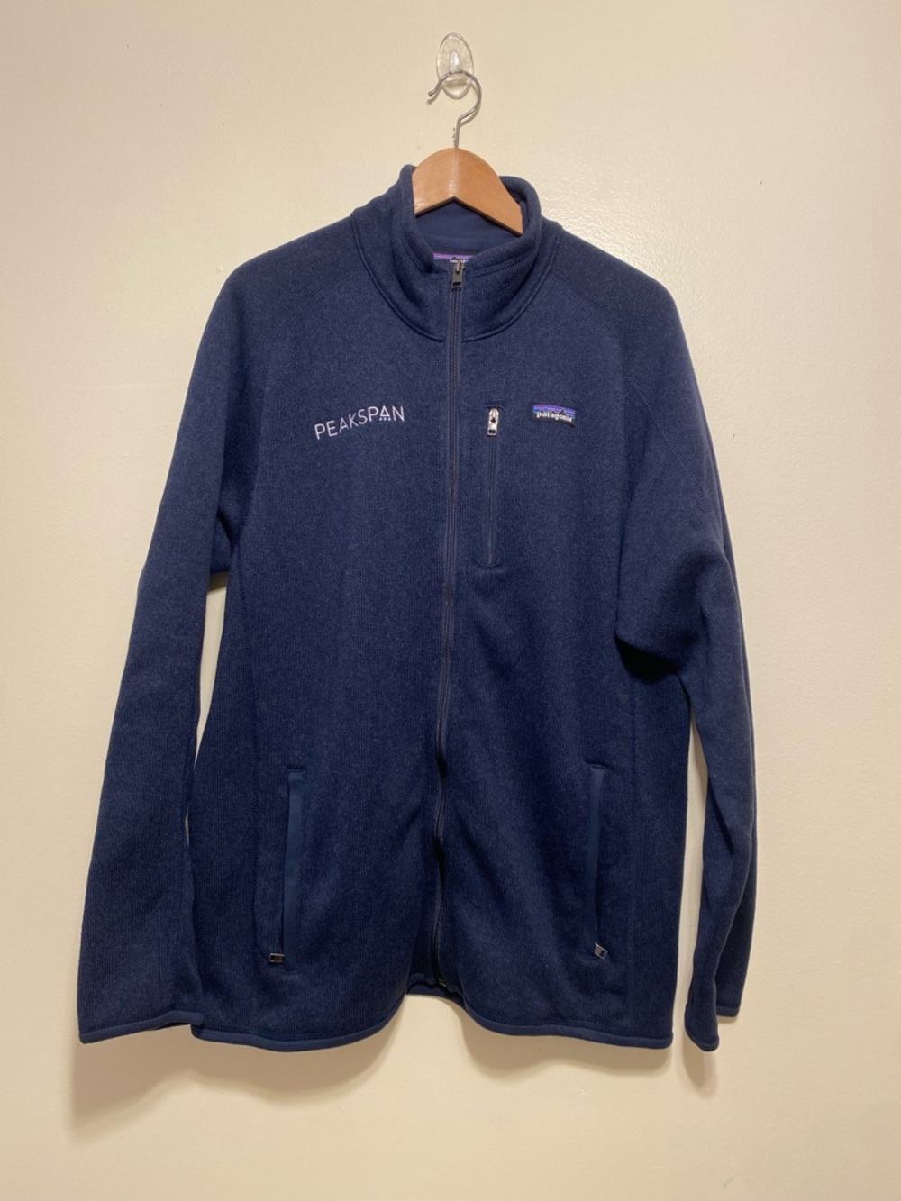 Patagonia Navy Full-Zip Fleece Jacket with Chest Pocket. Size XL